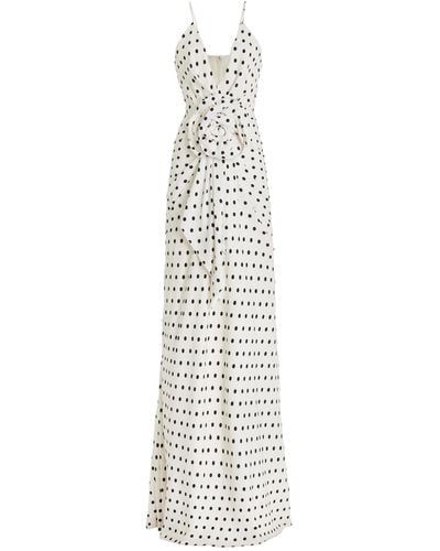 Balmain Rosette-detailed Crepe Maxi Dress - White