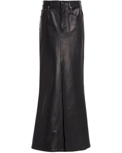 Balenciaga Matte Leather Maxi Skirt - Black