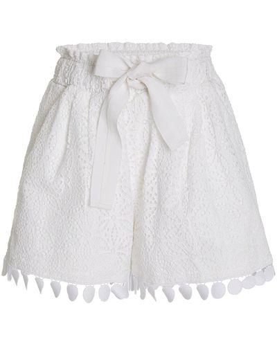 Silvia Tcherassi Giorgio Eyelet-embroidered Shorts - White