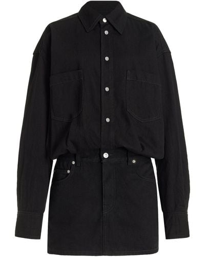 Haikure Tatum Denim Shirt-skirt Combo Mini Dress - Black