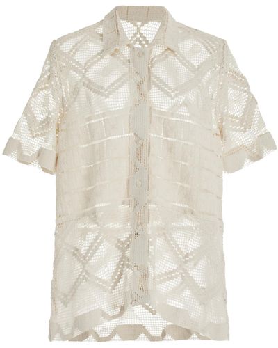 All That Remains Leaha Handmade Cotton Lace Shirt - White