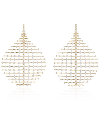 Fernando Jorge Medium Plus Disco 18k Gold Diamond Earrings - Metallic