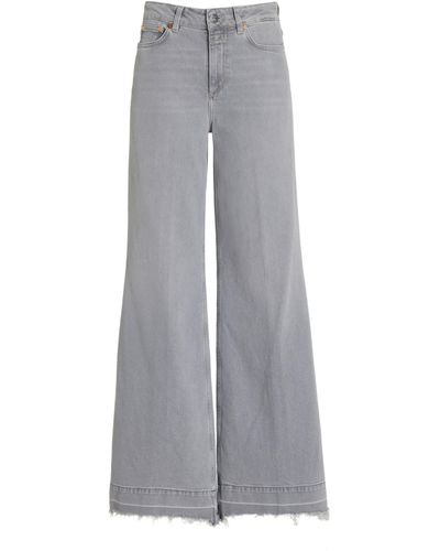 Closed Glow-up Distressed Stretch High-rise Flared Jeans - Grey