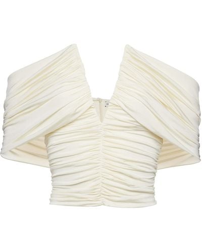 Magda Butrym Ruched Off-the-shoulder Top - White