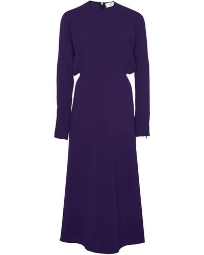 Victoria Beckham Long Sleeve Dolman Midi Dress - Purple