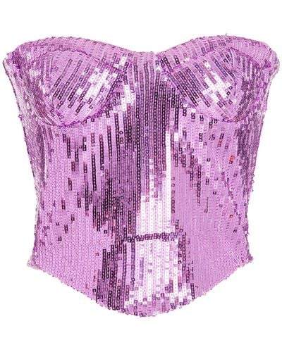 New Arrivals Mia Sequined Bustier Top - Purple