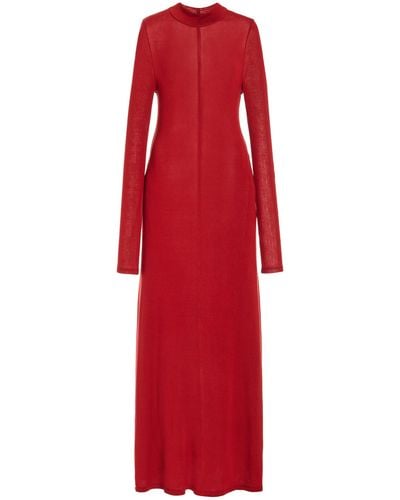 St. Agni Jersey Turtleneck Maxi Dress - Red