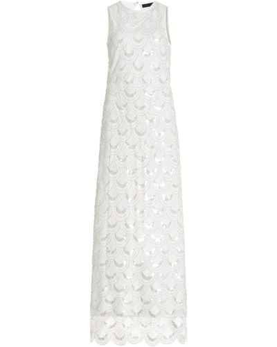 ROTATE BIRGER CHRISTENSEN Sequins Cutout Maxi Dress - White
