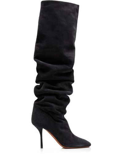 Alaïa Fluide Suede Knee-high Boots - Black