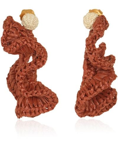 Johanna Ortiz Dance Elements Crocheted Palm Earrings - Orange