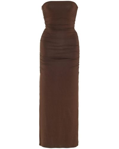 Posse Exclusive Isabela Strapless Jersey Maxi Dress - Brown