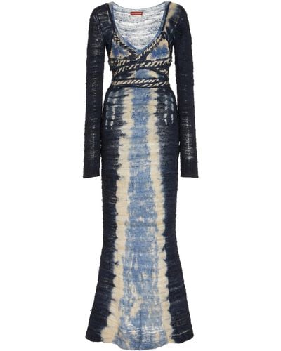 Altuzarra Meena Shibori-print Silk Midi Dress - Blue