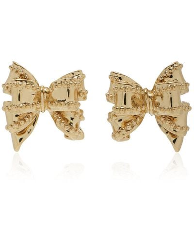 Anabela Chan Mini Golden Bow Earrings - Metallic