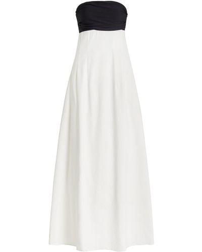 Anna Quan Marcia Stretch Linen Maxi Dress - White