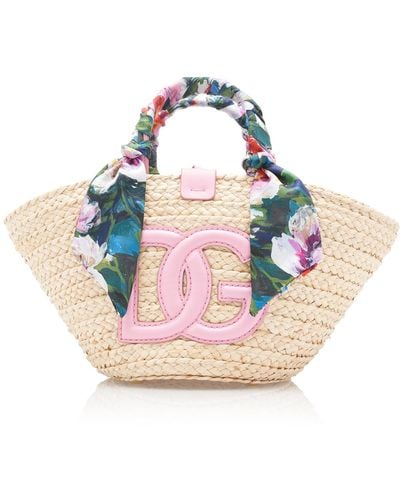 Dolce & Gabbana Kendra Raffia Tote Bag - Pink