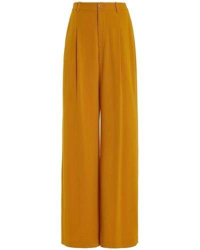 LAPOINTE Relaxed Pebble Crepe Pleated Pants - Orange