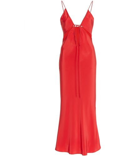 Christopher Esber Cutout Silk Midi Slip Dress - Red