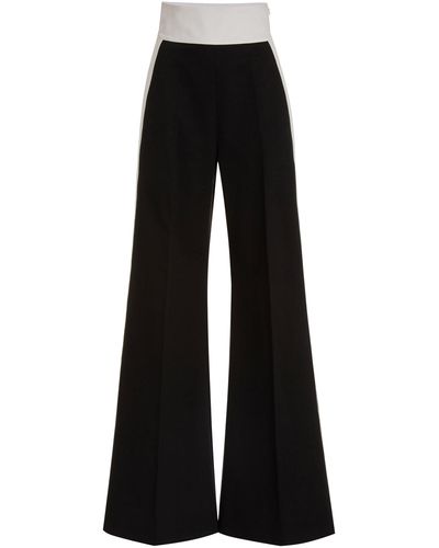 Carolina Herrera High Waisted Tuxedo Stripe Pant - Black