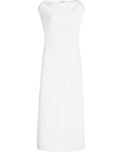 Loulou Studio Martial Off-the-shoulder Organic Cotton Midi Dress - White