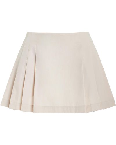 Norba Pleated Organic Cotton Mini Skirt - Natural