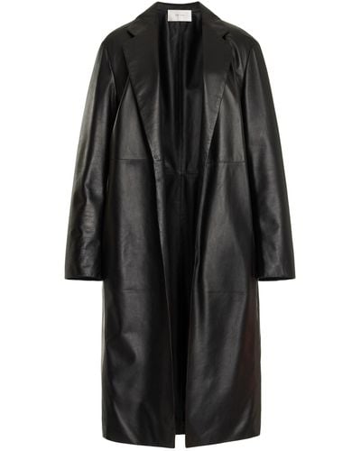 The Row Babil Leather Coat - Black