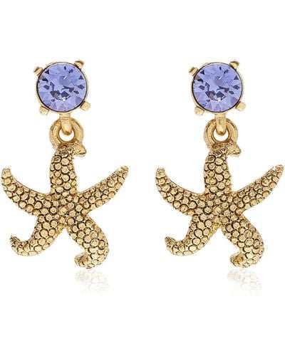 Oscar de la Renta Crystal Starfish Earrings - Metallic