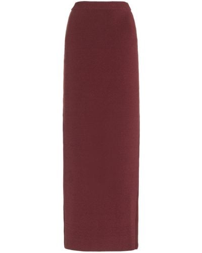 AYA MUSE Cora Cotton-blend Maxi Skirt - Red