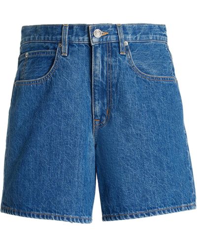 SLVRLAKE Denim Walker Rigid High-rise Shorts - Blue