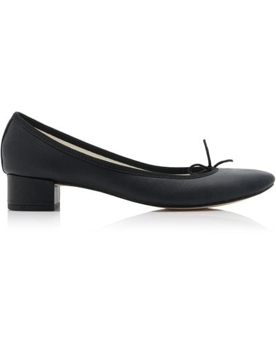 Repetto Camille Leather Ballet Court Shoes - Black