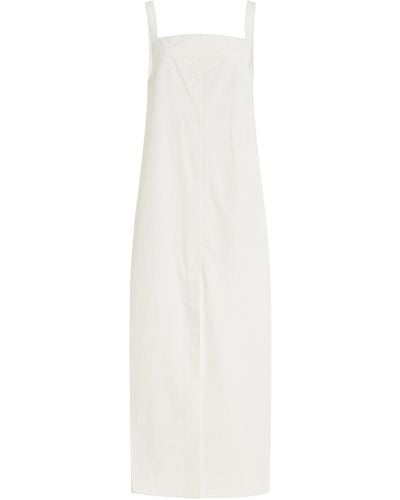 Loulou Studio Sleeveless Organic Cotton Poplin Maxi Dress - White