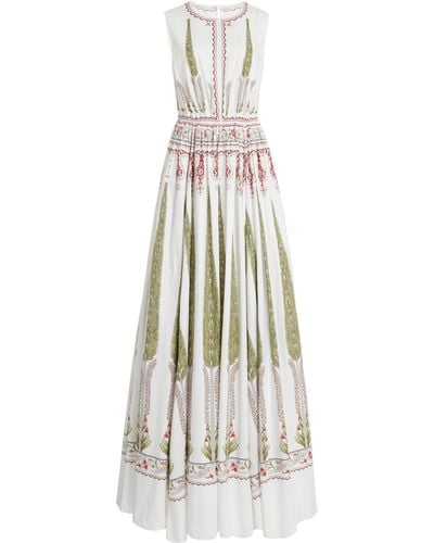 Giambattista Valli Printed Cotton Poplin Gown - White