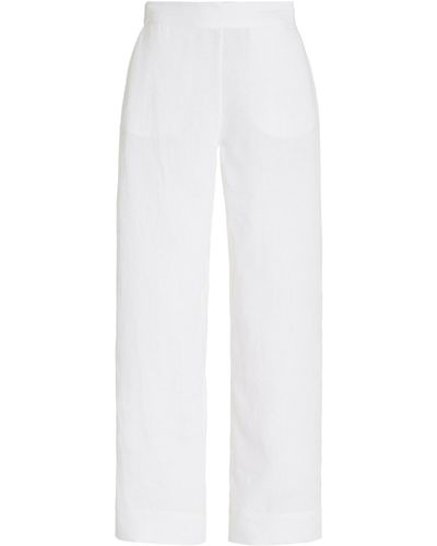 Asceno The London Linen Pj Trousers - White