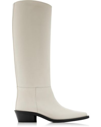 Proenza Schouler Bronco Leather Knee Boots - White