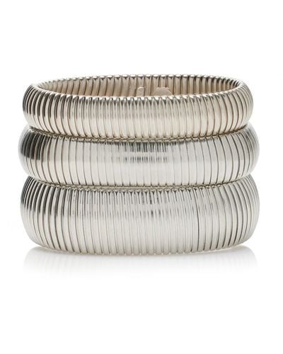 Ben-Amun Exclusive Set-of-three Cobra Silver Bracelets - Metallic