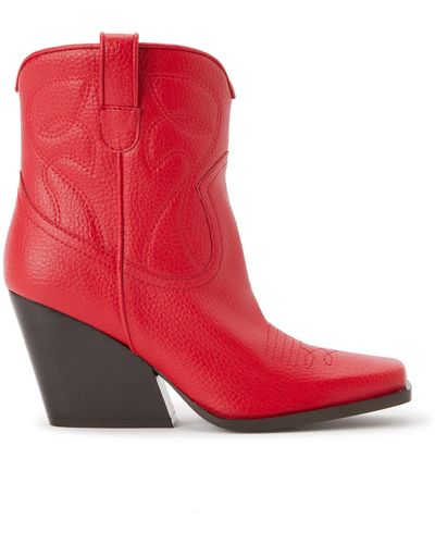 Stella McCartney Vegan Leather Cowboy Boots - Red