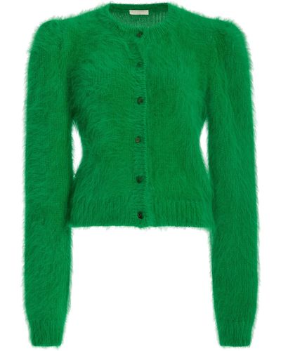 Ulla Johnson Aisha Fuzzy Angora-blend Knit Cardigan - Green