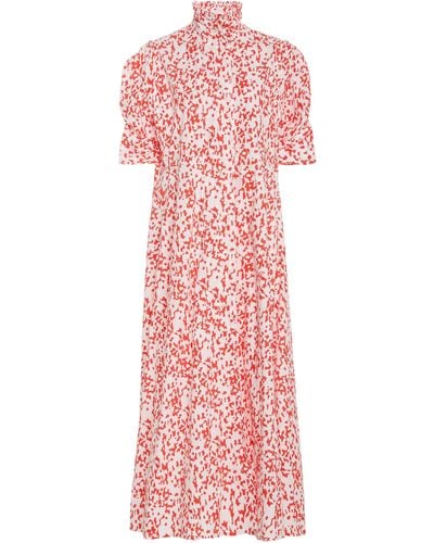 Thierry Colson Venetia Floral-print Cotton Midi Dress - Pink
