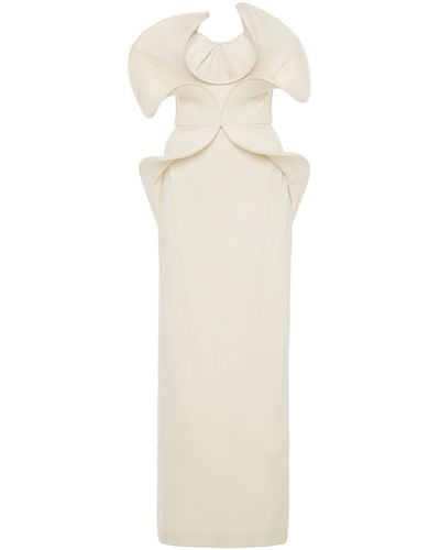 Del Core Lily Sculpted Maxi Dress - White
