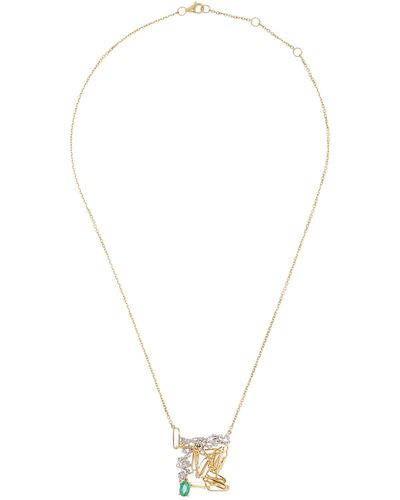 Yvonne Léon Tangled 18k Yellow Gold Diamond Necklace - White
