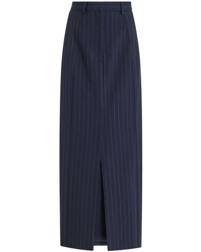 Significant Other Pinstriped Maxi Pencil Skirt - Blue