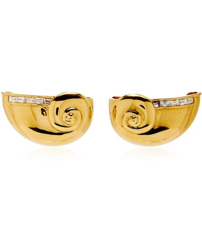 Maison Tjoeng Arcadia 18k Yellow Gold Diamond Earrings - Metallic