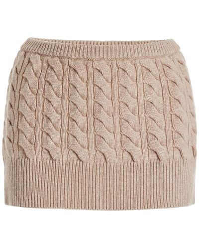 Christopher Esber Cable-knit Cashmere-wool Mini Skirt - Natural