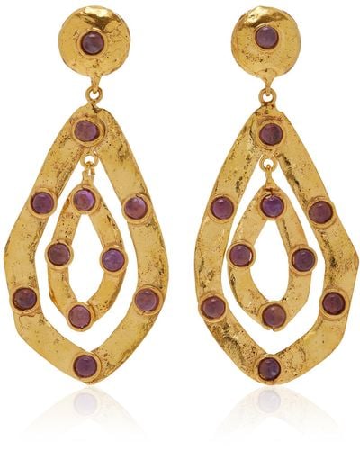 Sylvia Toledano Ava Amethyst 22k Gold-plated Earrings - Metallic