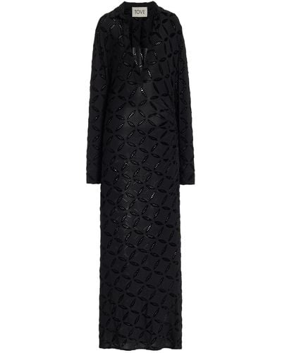 TOVE Anna Mary Cutout Jersey Maxi Dress - Black