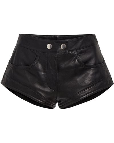 Isabel Marant Leslie Faux Leather Micro Shorts - Black