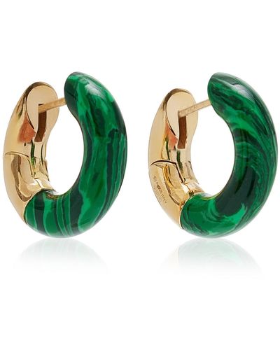 Bottega Veneta 18k Gold-plated Sterling Silver Malachite Earrings - Green