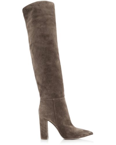 Gianvito Rossi Piper Suede Knee Boots - Brown