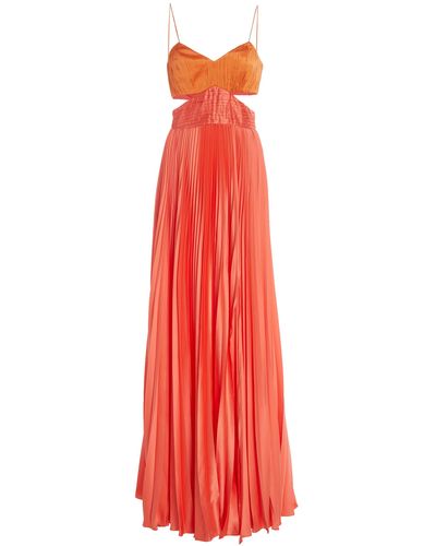 AMUR Elodie Pleated Cut-out Gown - Orange