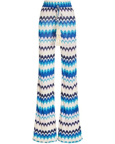 Alexis Dixion Chevron-knit Flared Pants - Blue