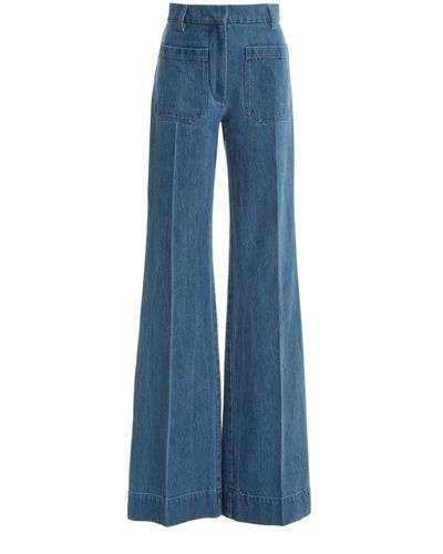 Victoria Beckham Rigid High-rise Flared Jeans - Blue